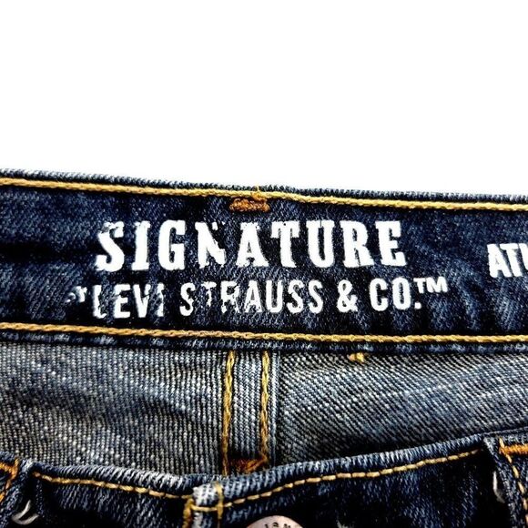 Levi's Signature Athletic Denim Cotton Denim Low Rise Whiskers Blue Jeans 30/29 - Picture 4 of 9